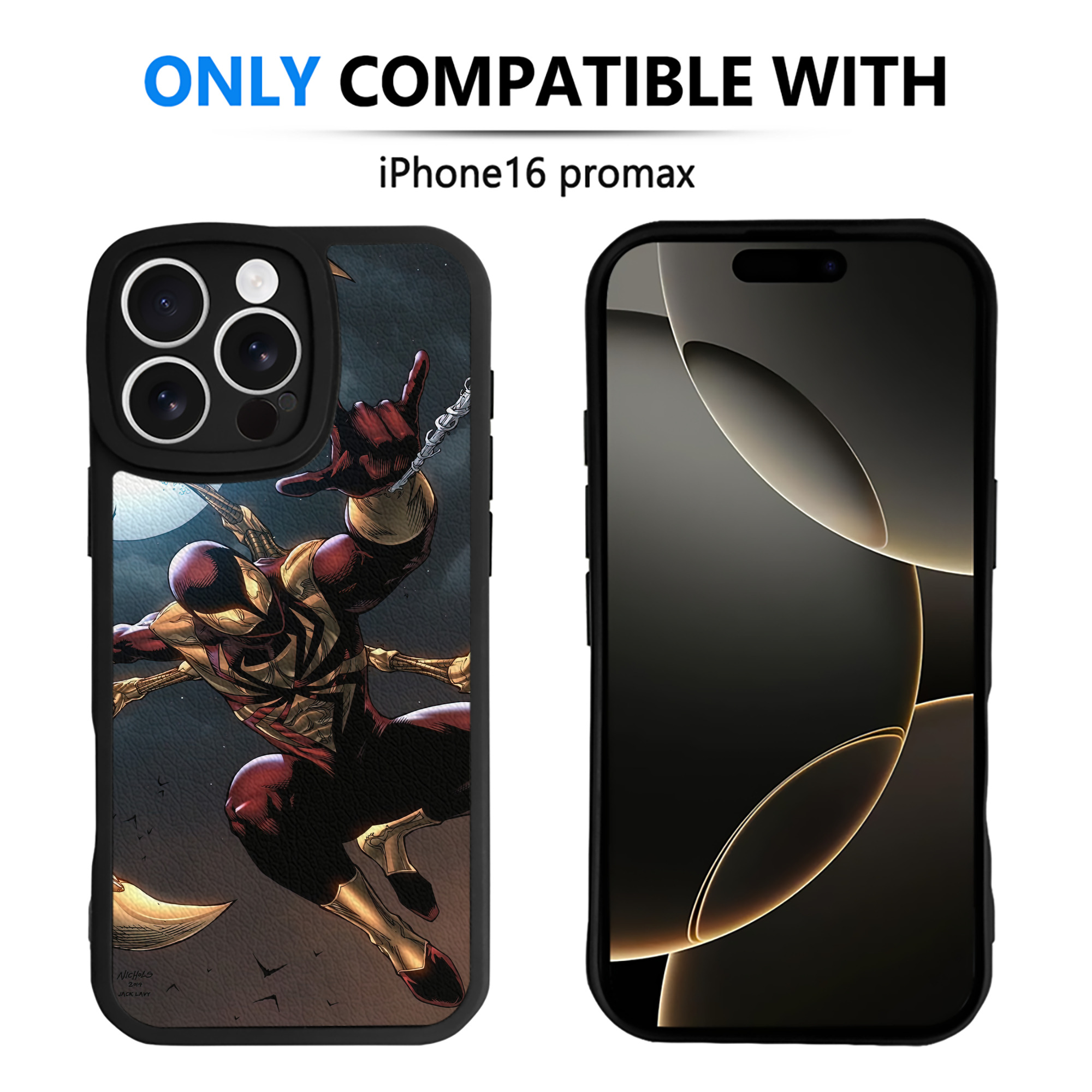 Spider Man スパイダーマン 【iPhone 16シリーズ対応】シリコンスマホケース（レザー調） 材質：シリコン